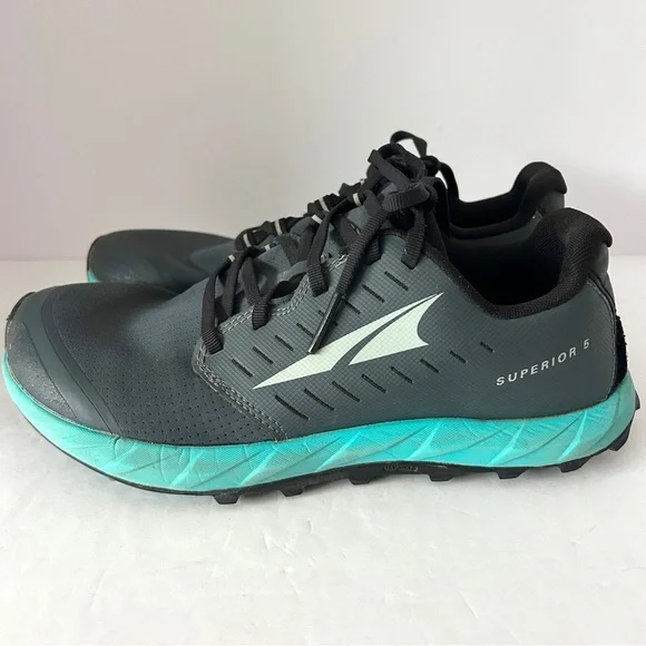 Altra Superior 5 Trail Running Shoes Zero Drop Womens 8.5 Gray Green AL0A5483202 - Picture 2 of 13